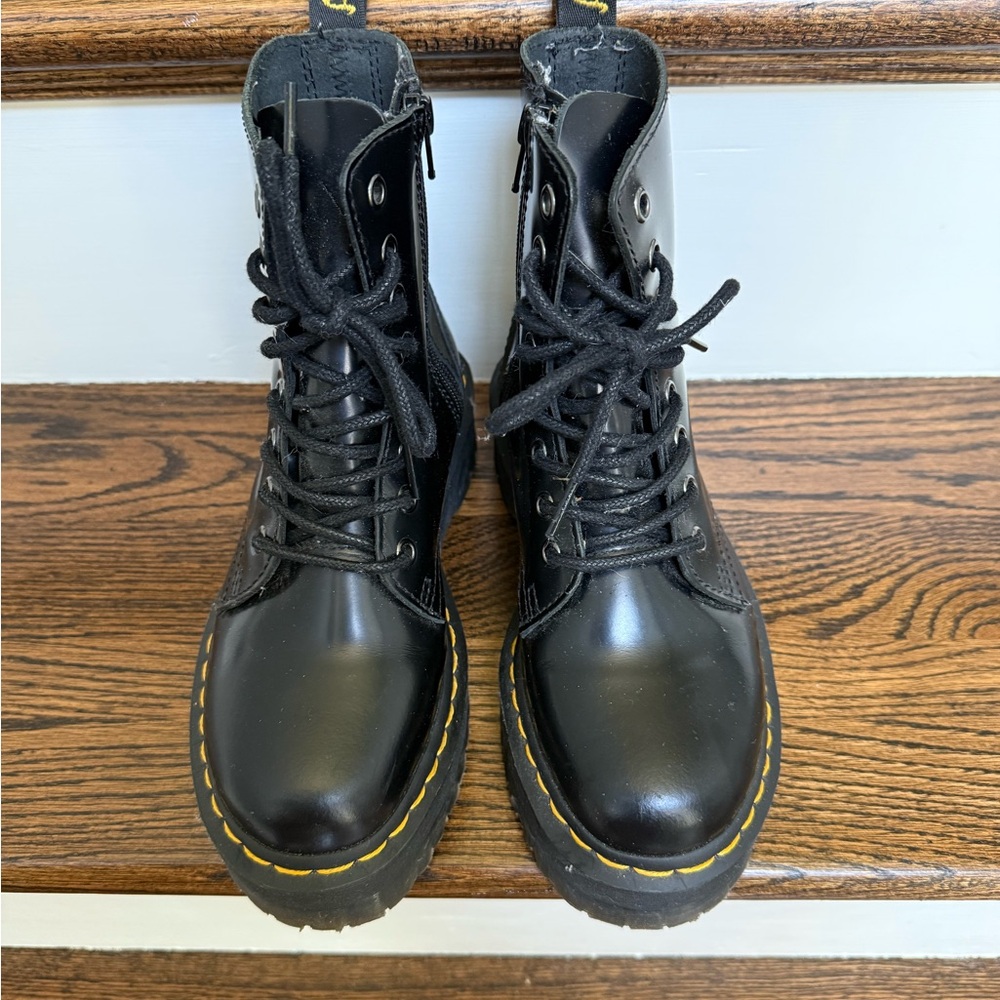 Black Lace-Up Combat Boots